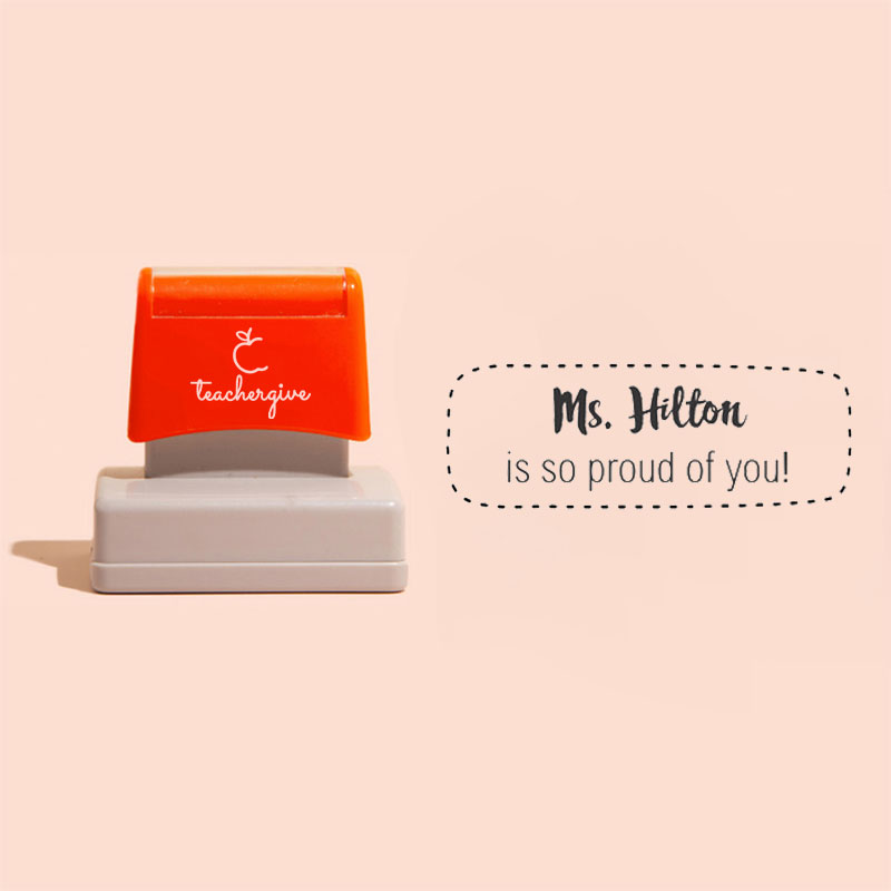 Personalized I Am So Proud Of You Teacher Rectangle Stamp