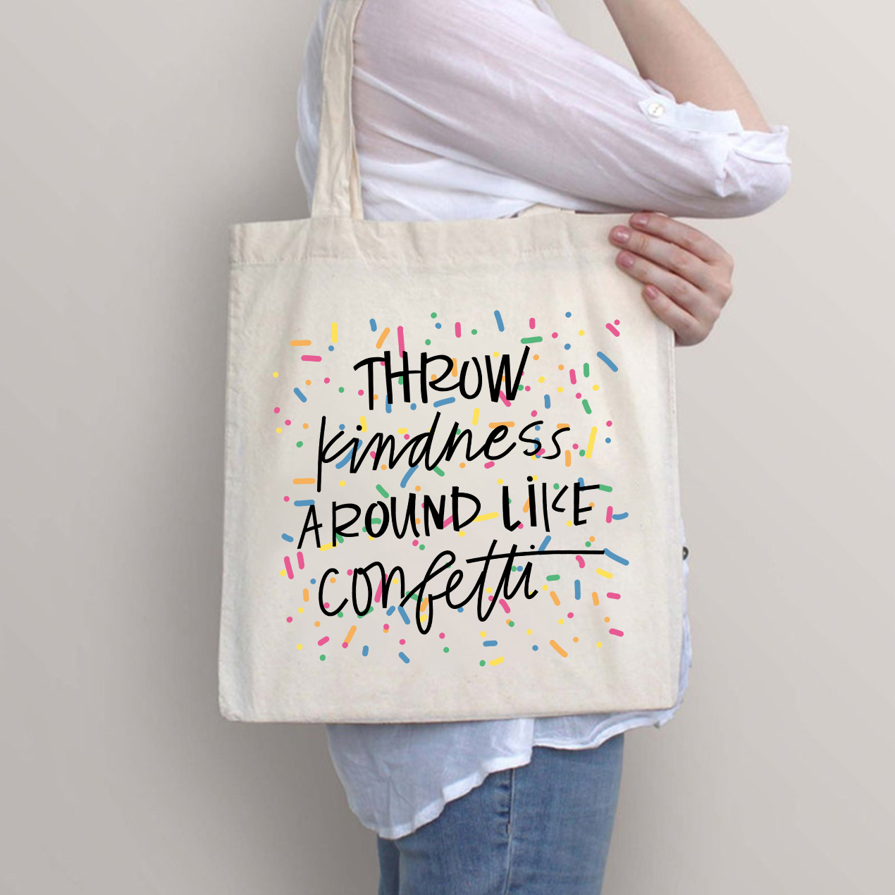 Throw Kindness Around Like Contetti Teacher Tote Bag