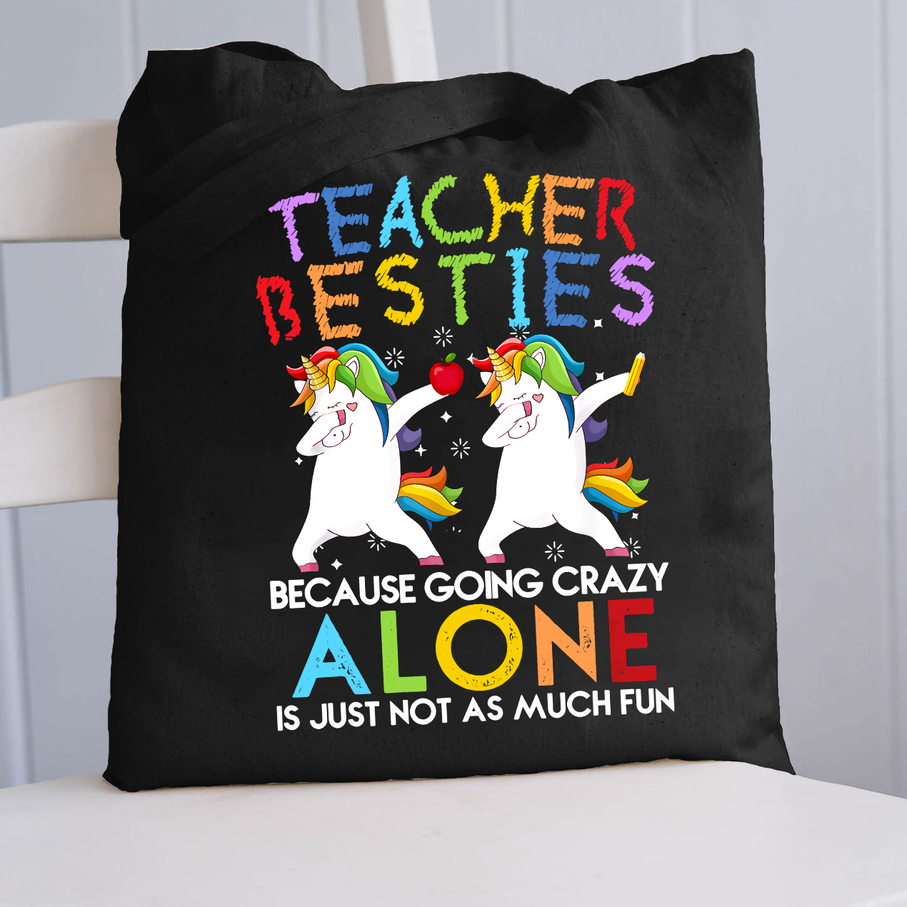 Unicorn Teacher Besties Teacher Tote Bag