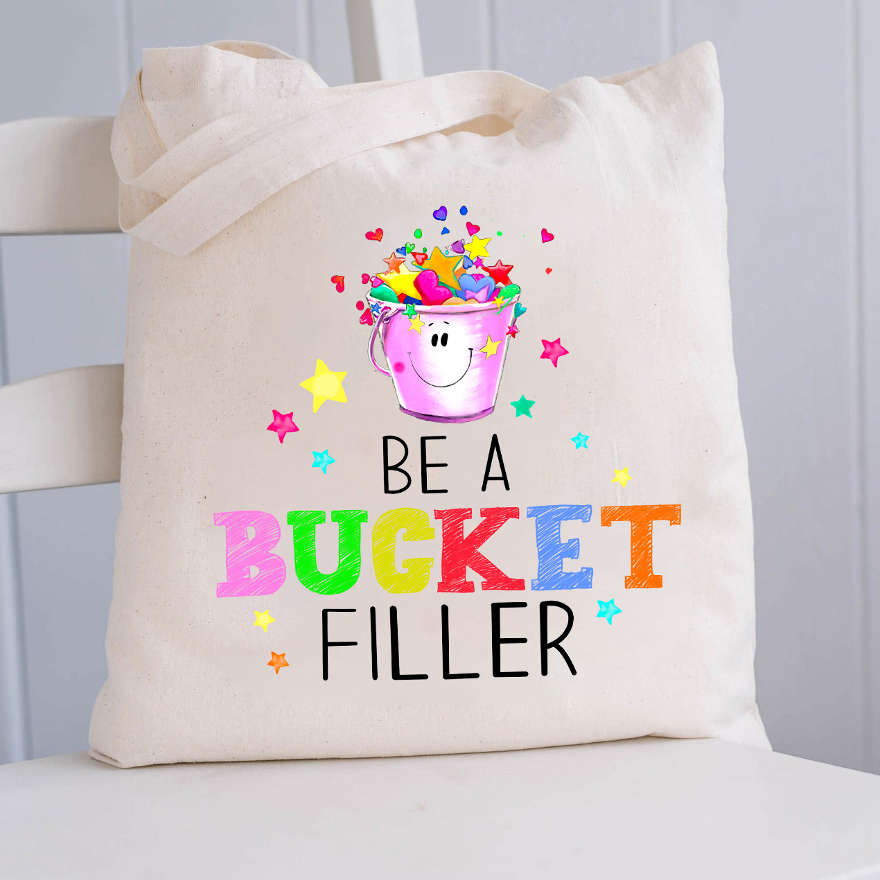 Be A Bucket Filler Cartoon Image Teacher Tote Bag