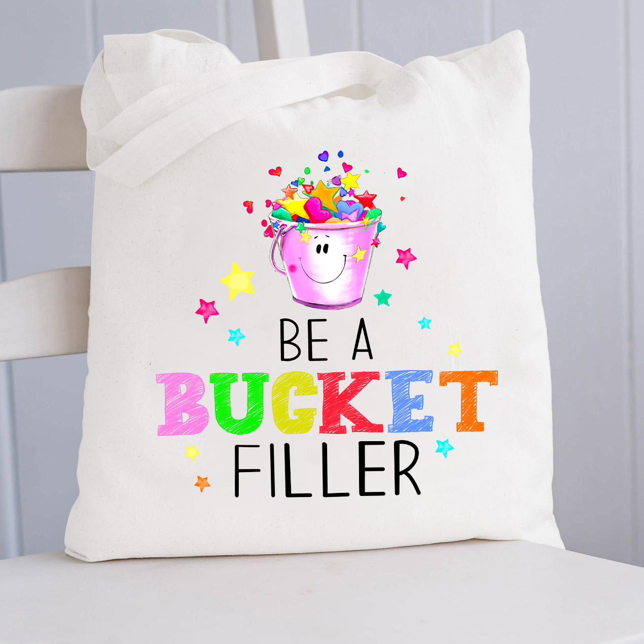 Be A Bucket Filler Cartoon Image Teacher Tote Bag