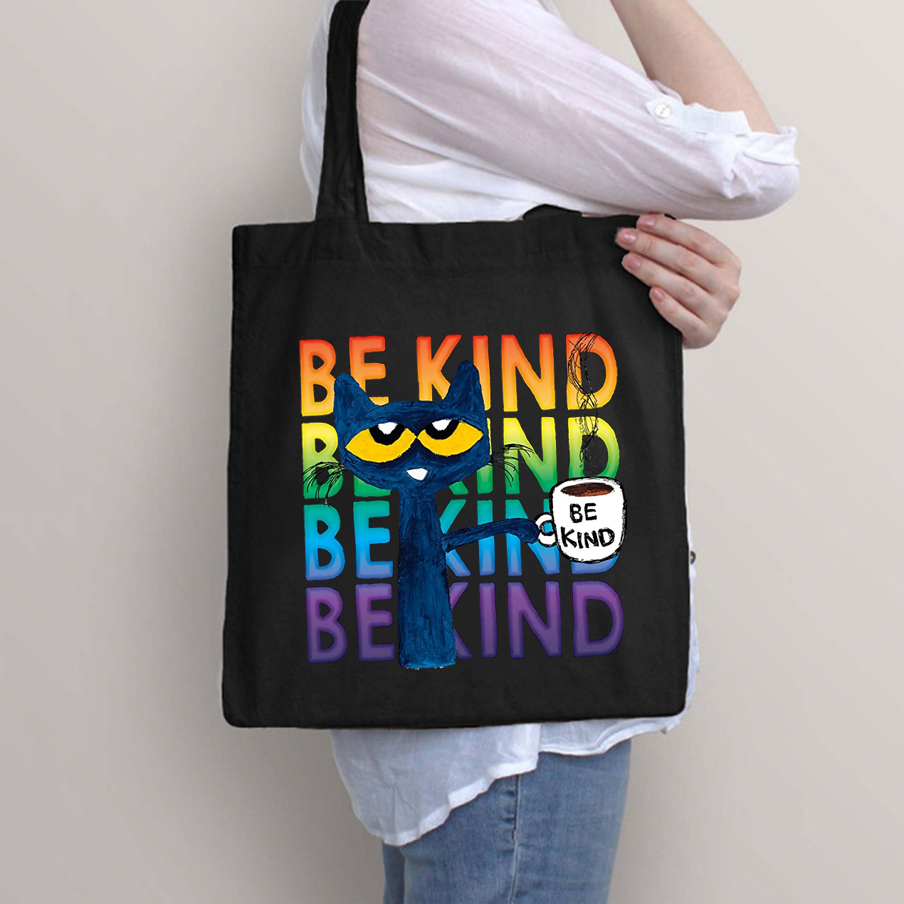Be Kind Coffee Be Kind Cat Teacher Tote Bag