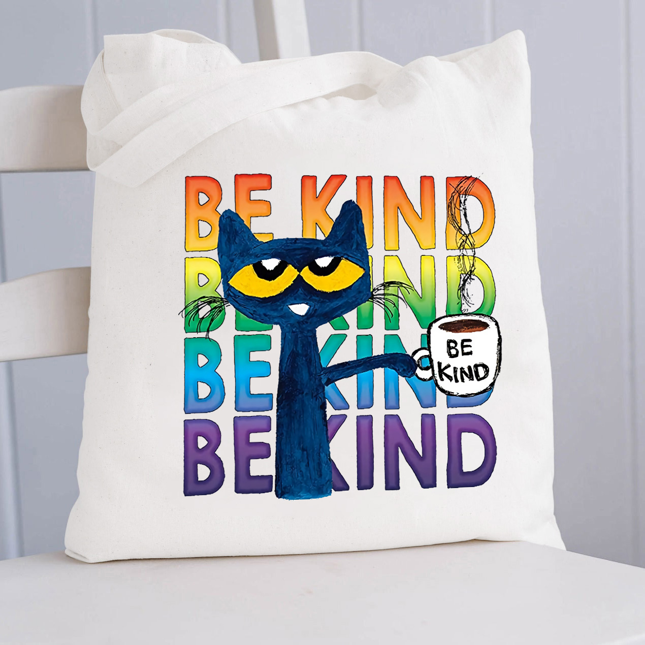 Be Kind Coffee Be Kind Cat Teacher Tote Bag