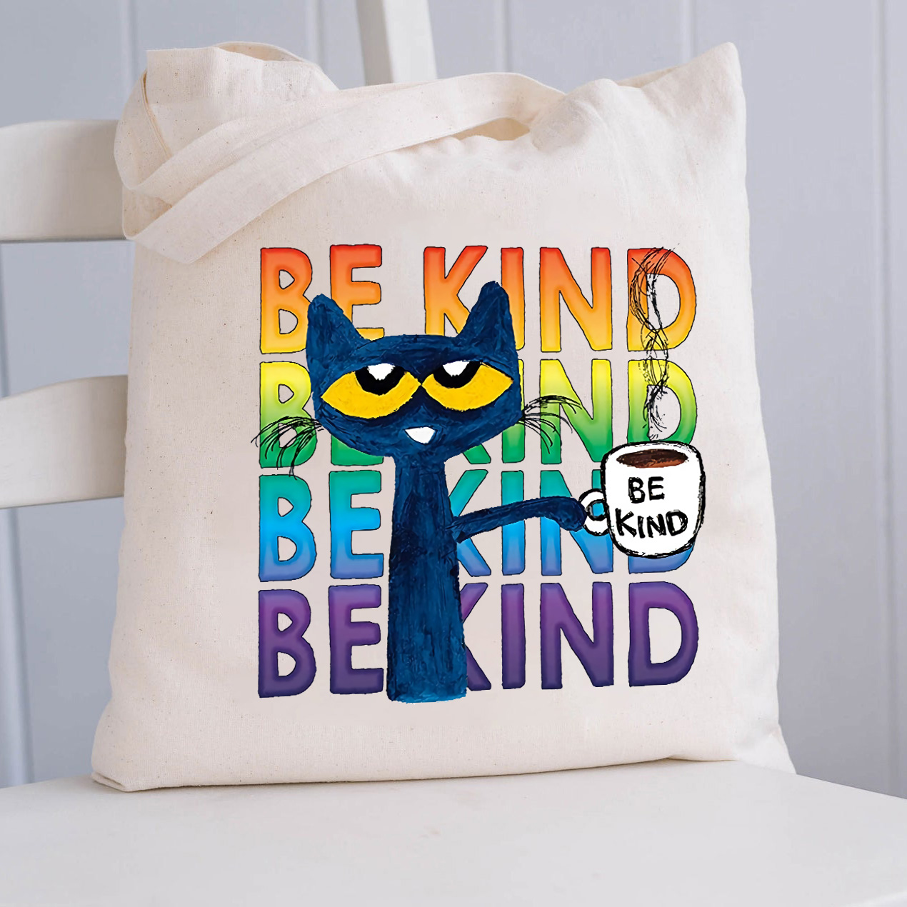 Be Kind Coffee Be Kind Cat Teacher Tote Bag