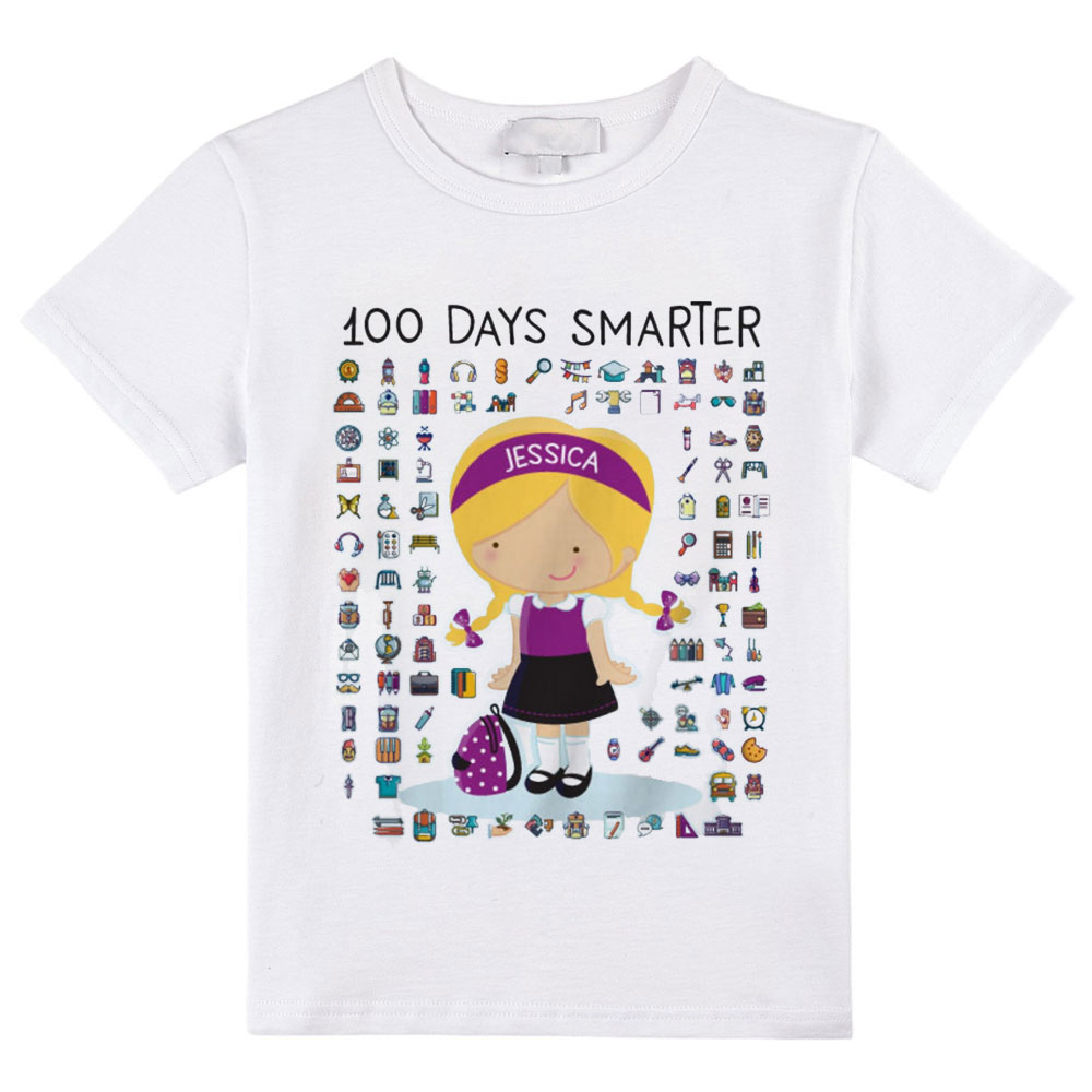 Personalized 100 Days Smarter Kids T-Shirt