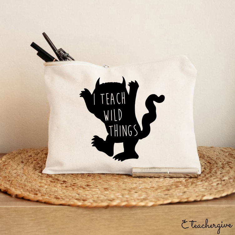 I Teach Wild Things Teacher Makeup Bag