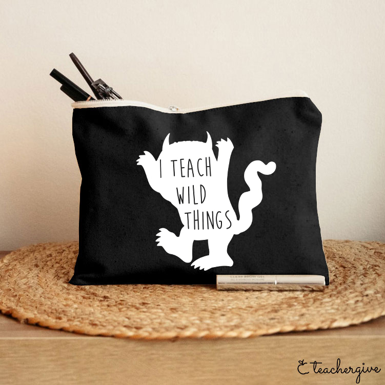 I Teach Wild Things Teacher Makeup Bag