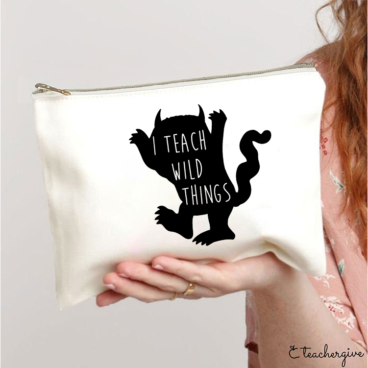 I Teach Wild Things Teacher Makeup Bag