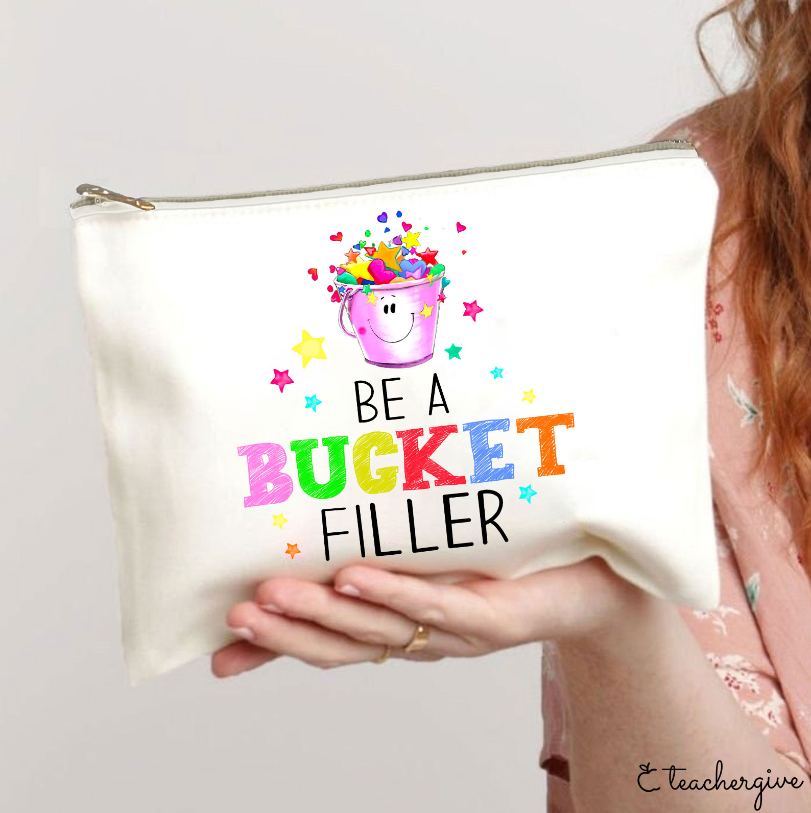 Be A Bucket Filler Cartoon Image Teacher Makeup Bag