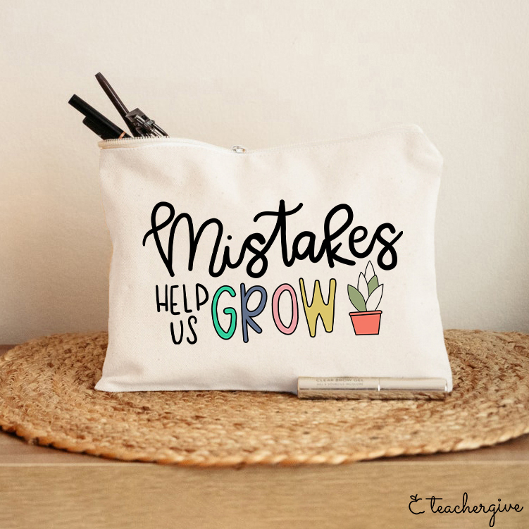 Mistakes Help Us Grow Teacher Makeup Bag