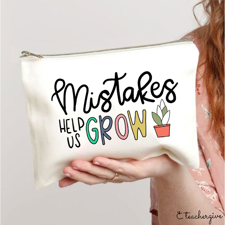 Mistakes Help Us Grow Teacher Makeup Bag