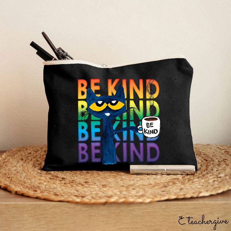Be Kind Coffee Be Kind Cat Teacher Makeup Bag