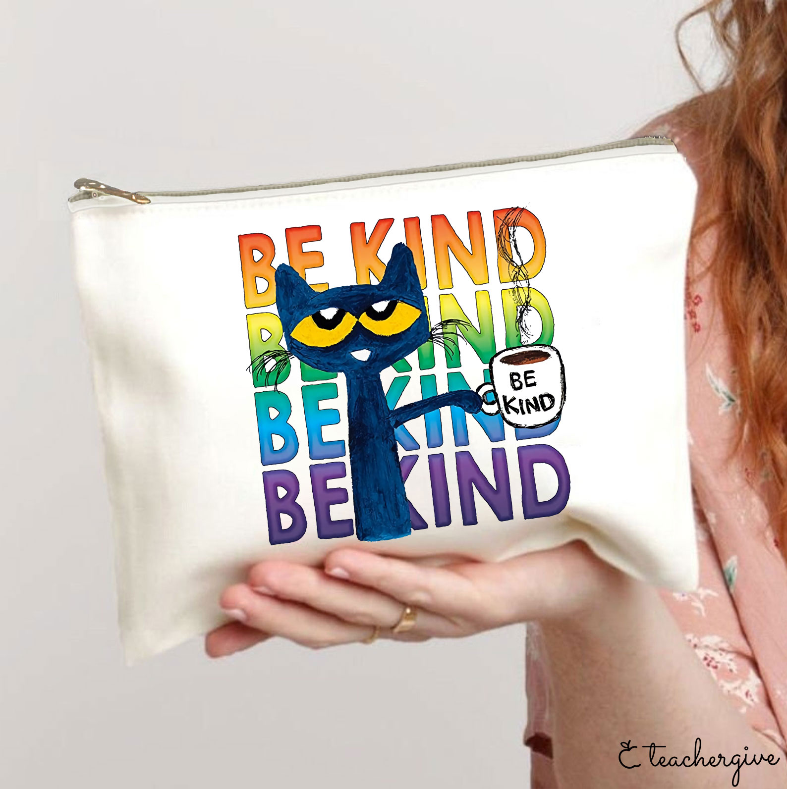 Be Kind Coffee Be Kind Cat Teacher Makeup Bag