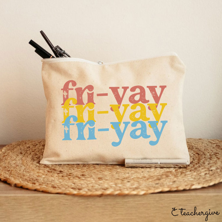 FRI-YAY Artistical Letter Teacher Makeup Bag