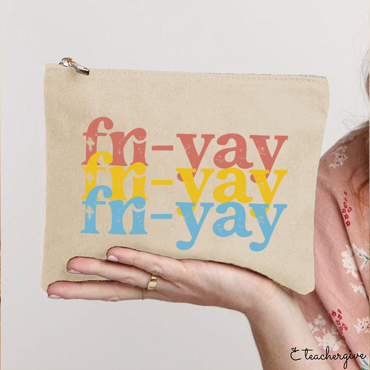 FRI-YAY Artistical Letter Teacher Makeup Bag