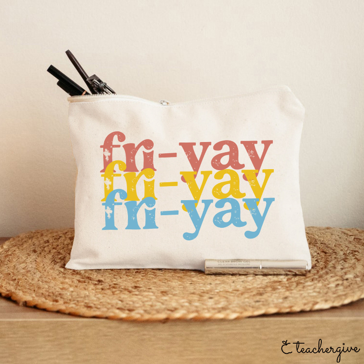 FRI-YAY Artistical Letter Teacher Makeup Bag