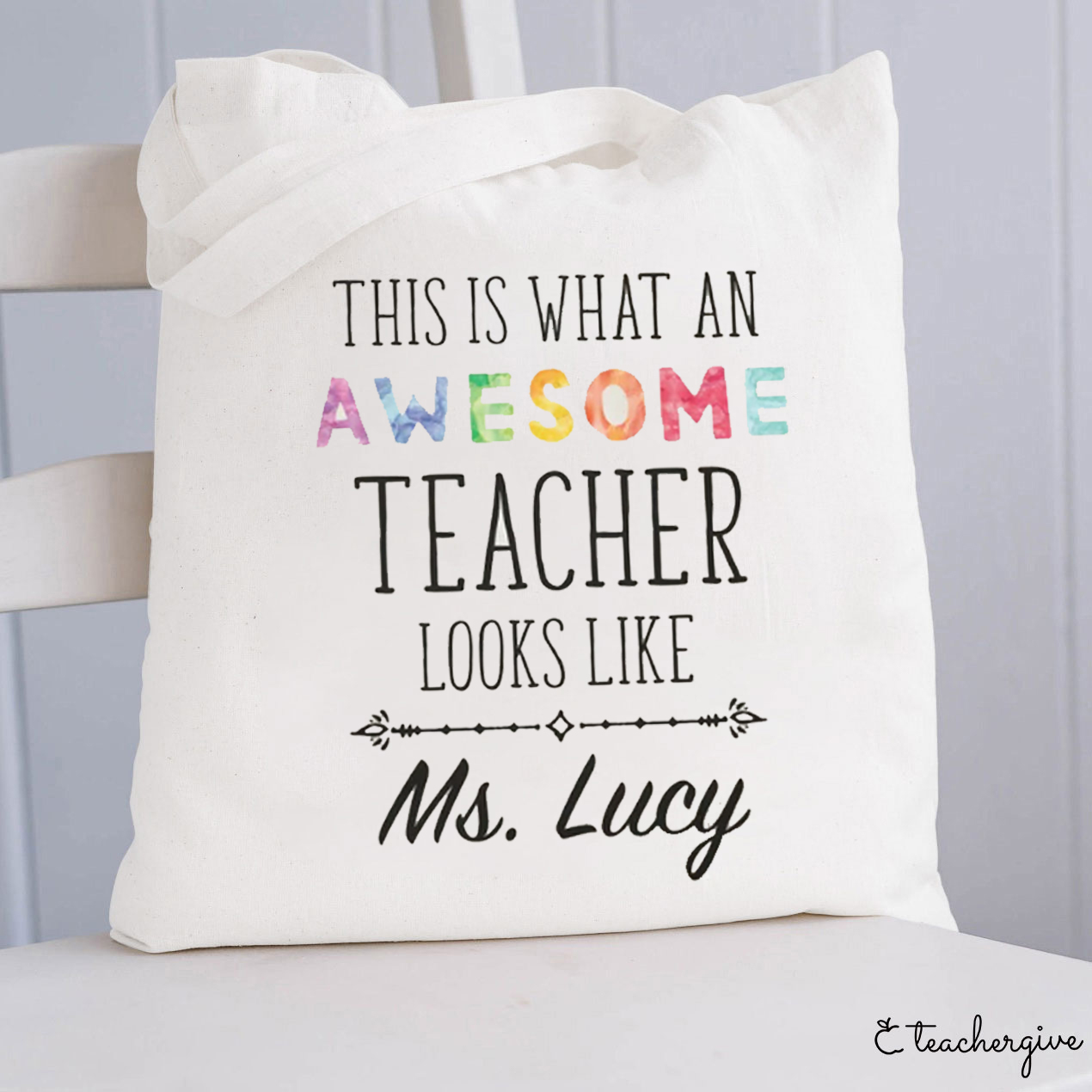 Personalized This Is What An Awesome Teacher Looks Like Teacher Tote Bag