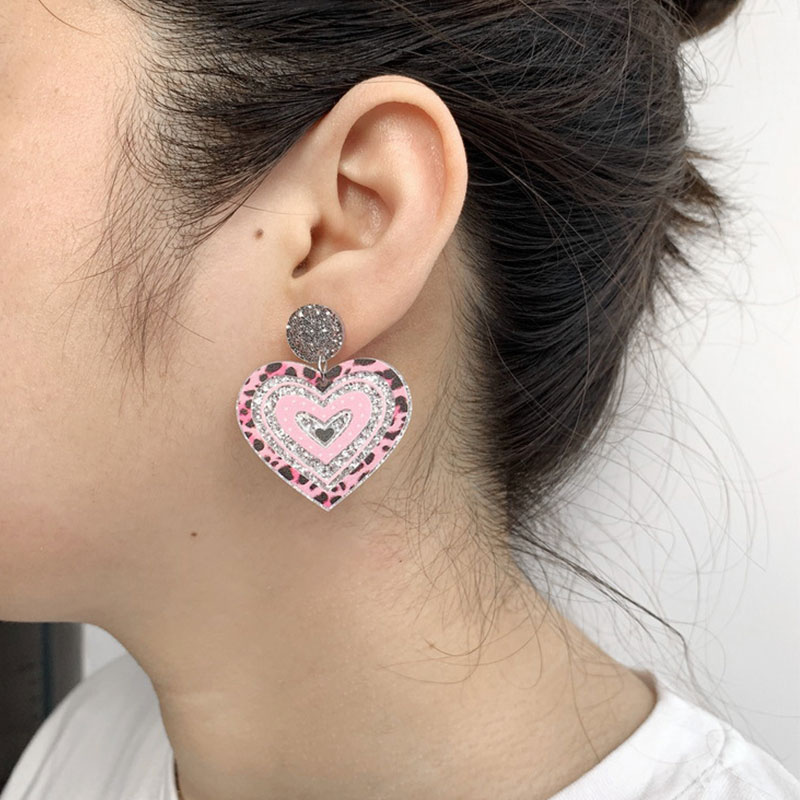 Lovely Shining Hearts Teacher Acrylic Earrings