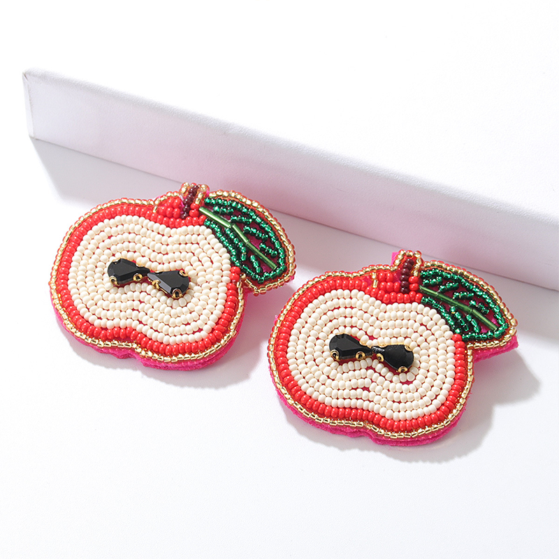 Black Apple Seed Teacher Beaded Earrings