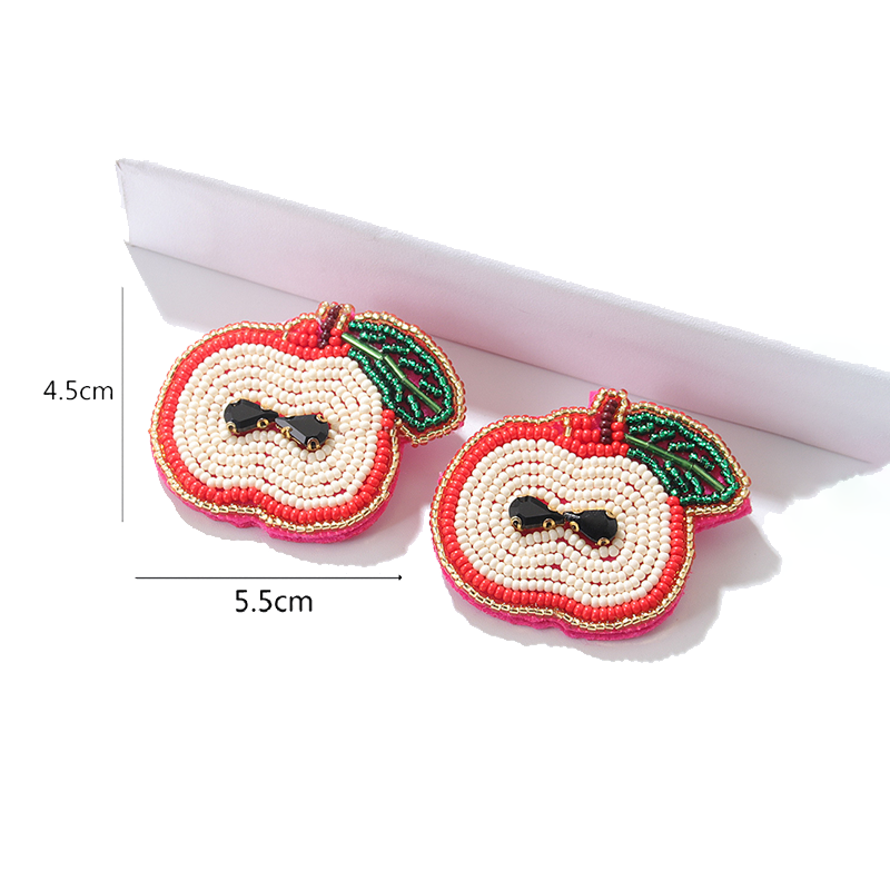 Black Apple Seed Teacher Beaded Earrings