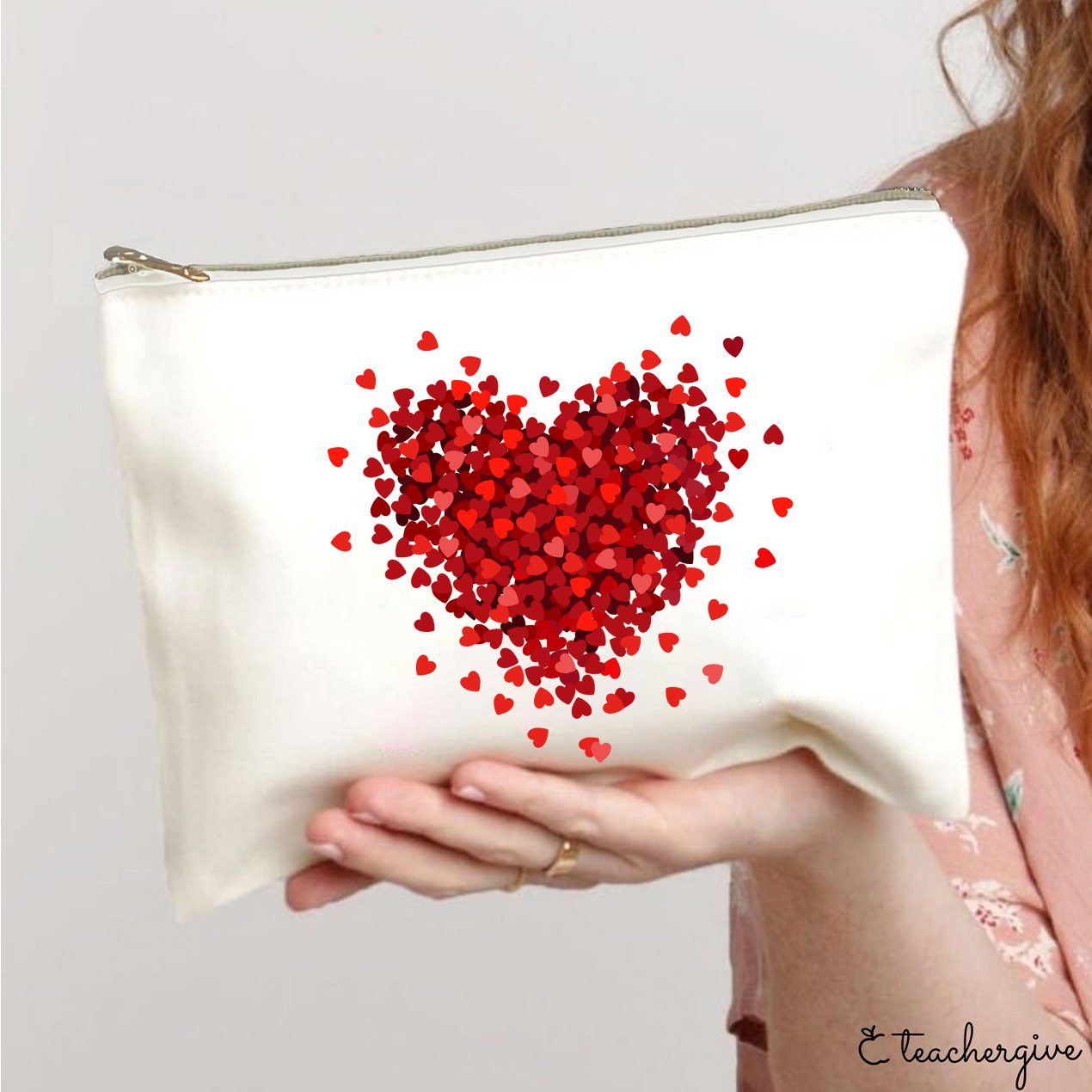 Let Love Fill Your Heart Teacher Makeup Bag