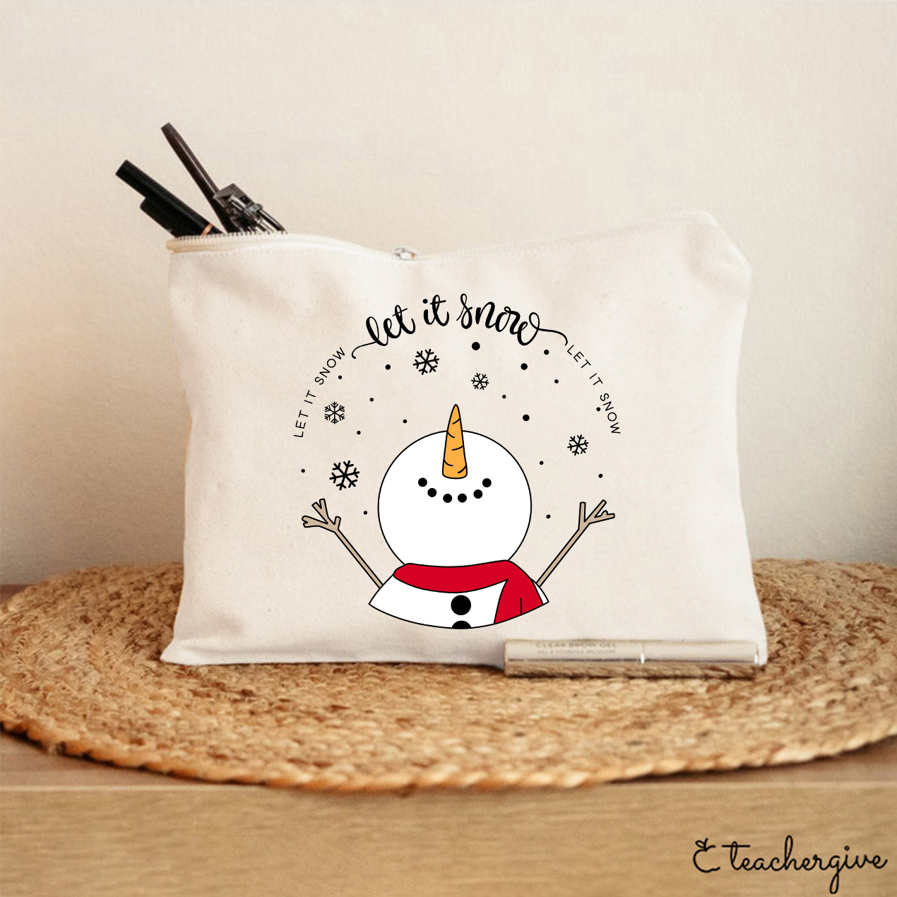 Let It Snow Teacher Makeup Bag