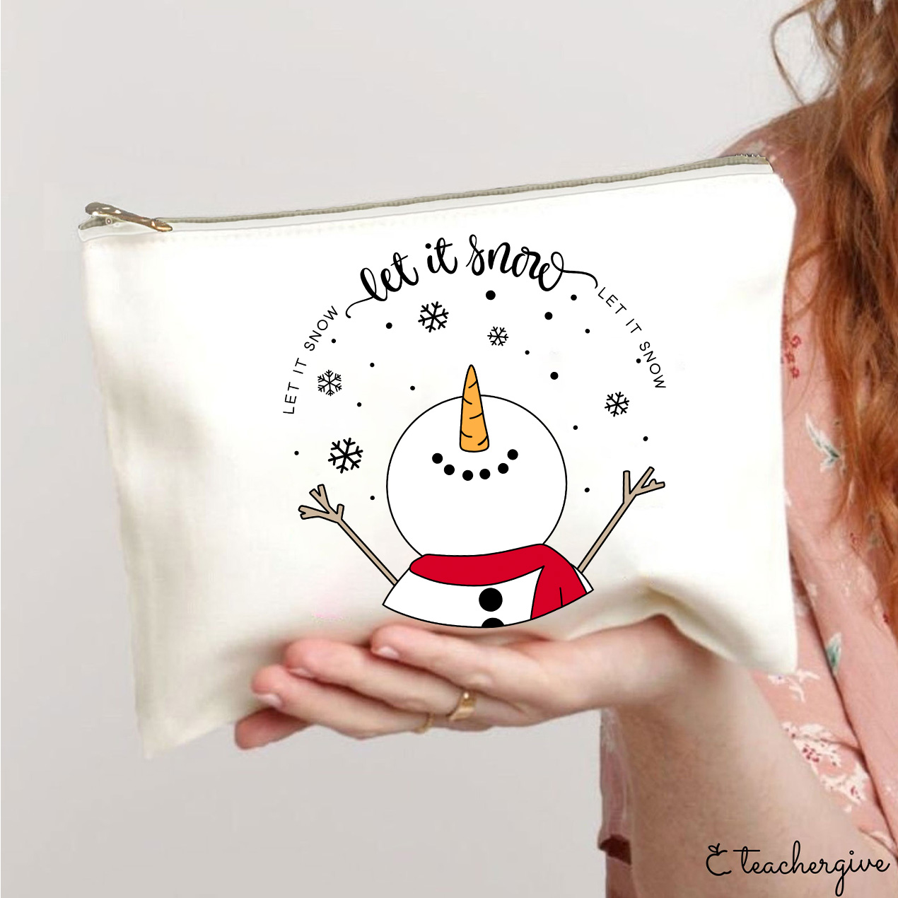Let It Snow Teacher Makeup Bag