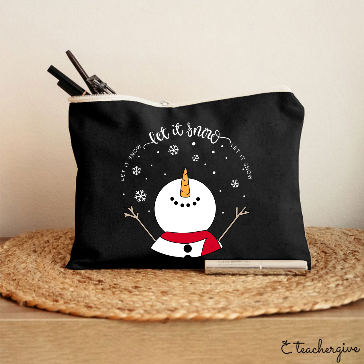 Let It Snow Teacher Makeup Bag