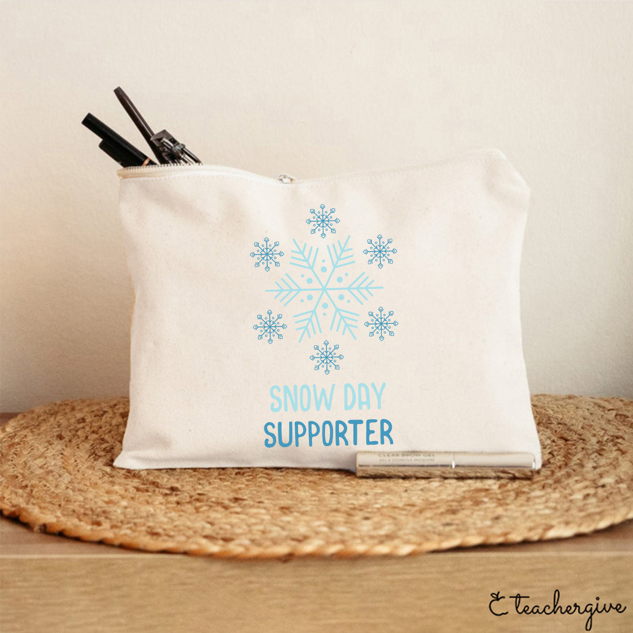 Snow Day Supporter Teacher Makeup Bag