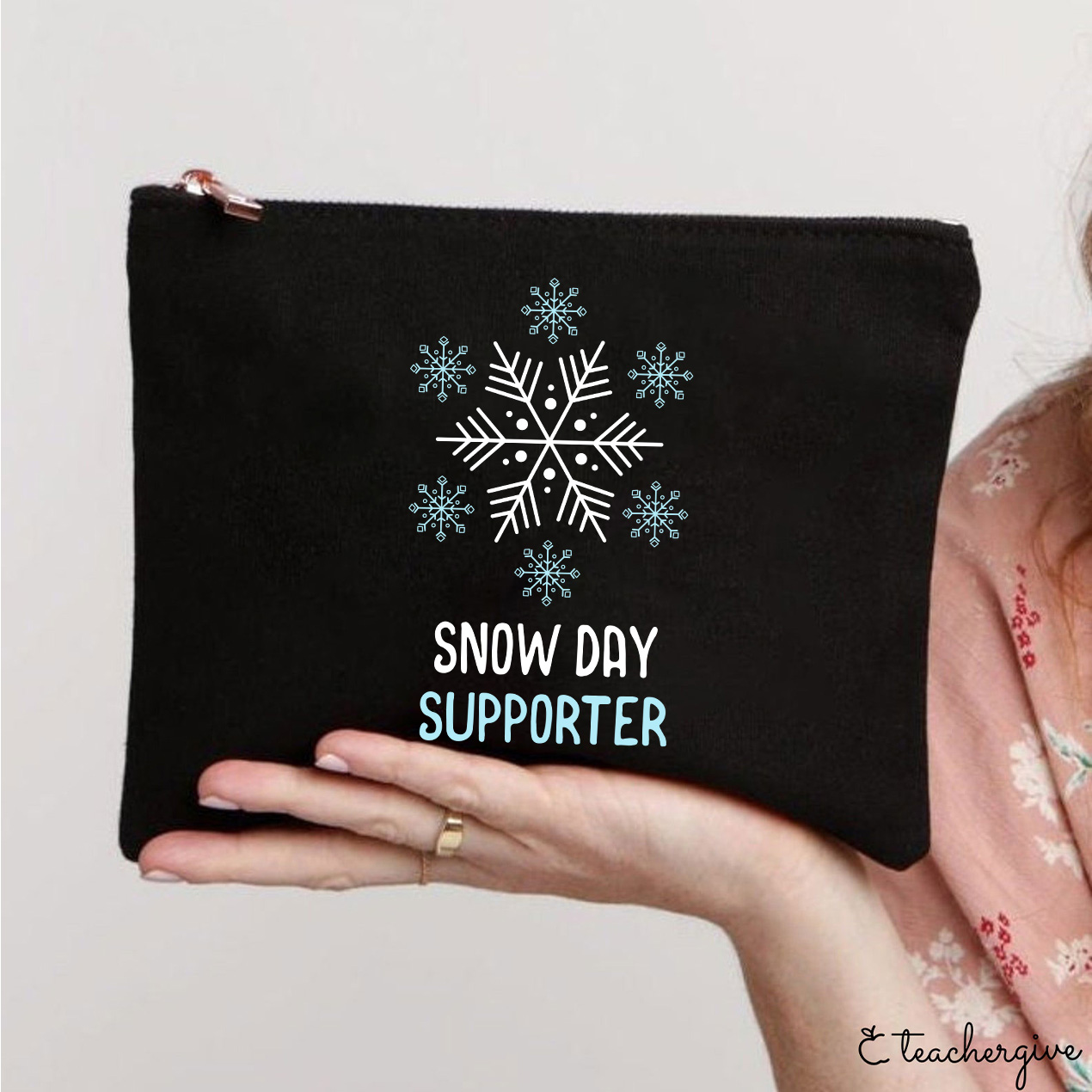 Snow Day Supporter Teacher Makeup Bag