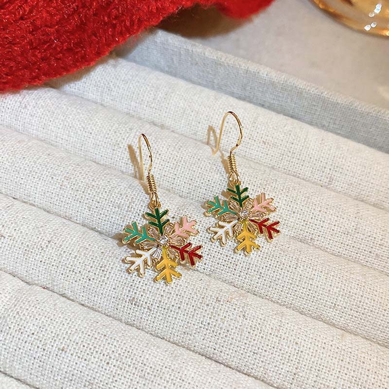 Colorful Snowflake Teacher Metal Earrings