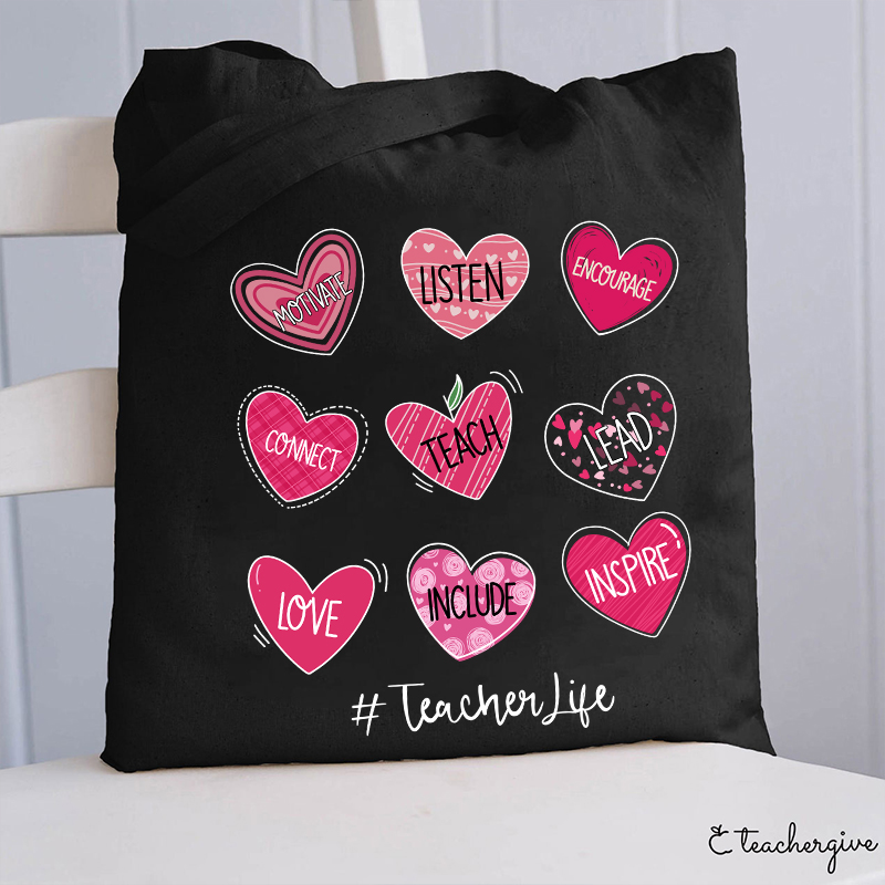 Motivate Listen Encourage Teacher Tote Bag