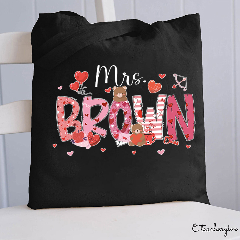 Personalized Show My Love Teacher Tote Bag