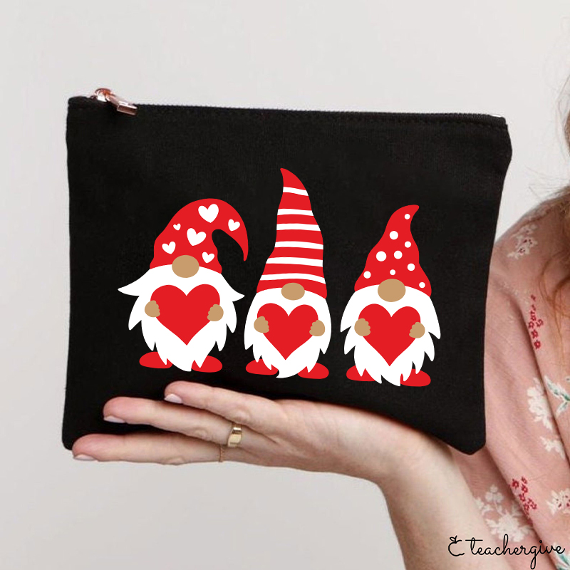 Three Love Gnomes Teacher Makeup Bag