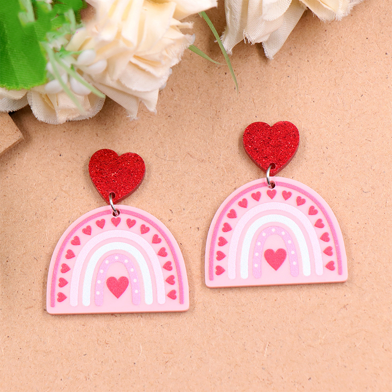 Pink Rainbow Teaching Teacher Acrylic Earrings