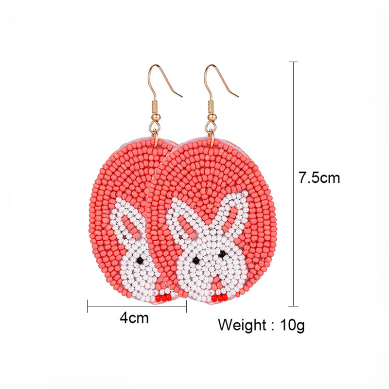 Easter Bunny Cute Chicken Teacher Beaded Earrings