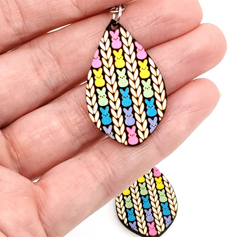 We Wish You A Happy Easter Teacher Wooden Earrings