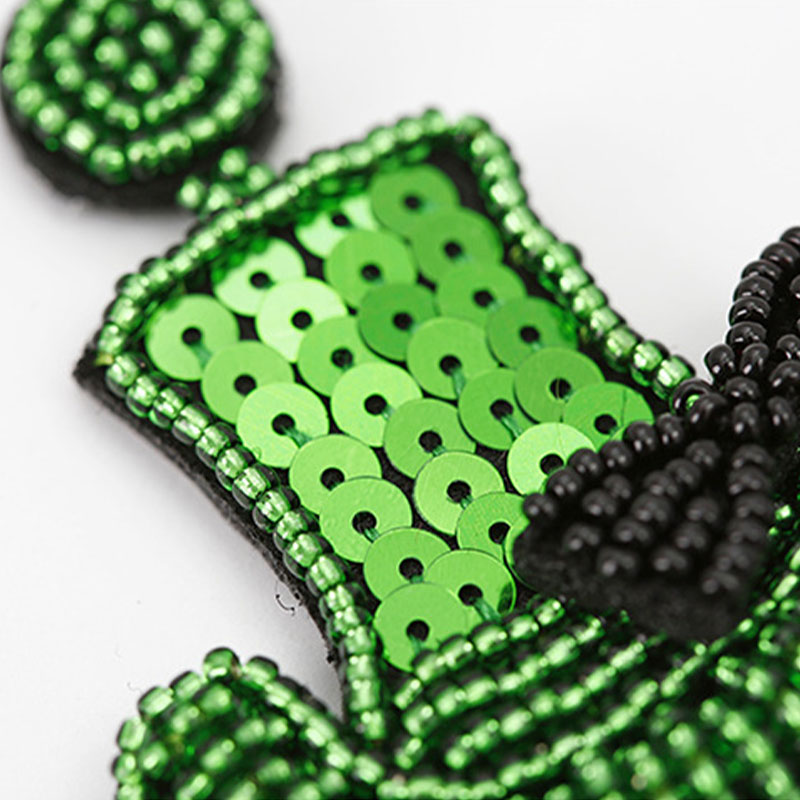 Green Lucky Hat Teacher Earrings