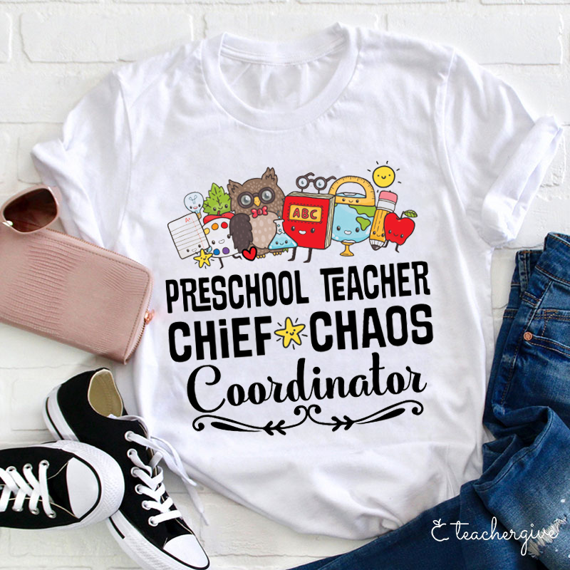 Personalized Grade Chief Chaos Coordinator Teacher T-Shirt