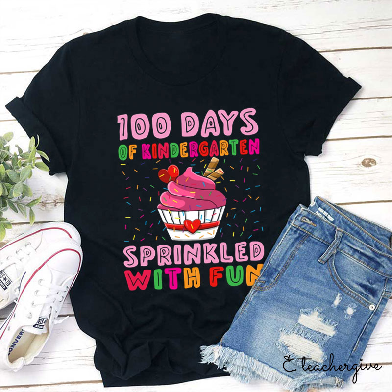 Personalized 100 Days Sprinkled With Fun Teacher T-Shirt