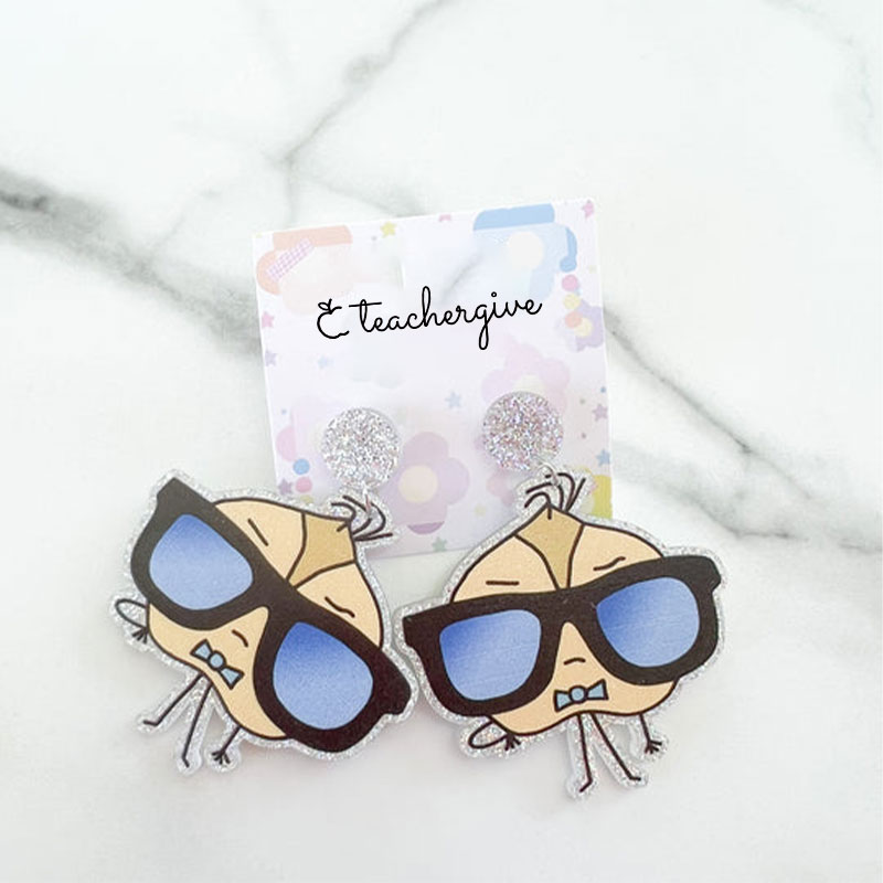 Beans In Sunglasses Teacher Acrylic Earrings