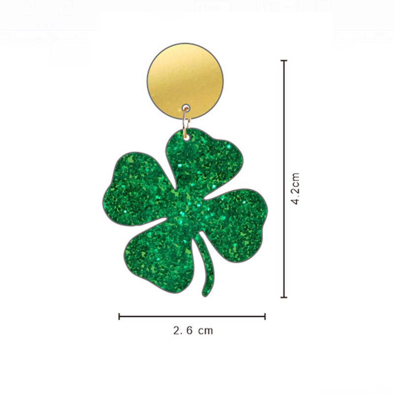Lucky Clover Teacher Acrylic Earrings