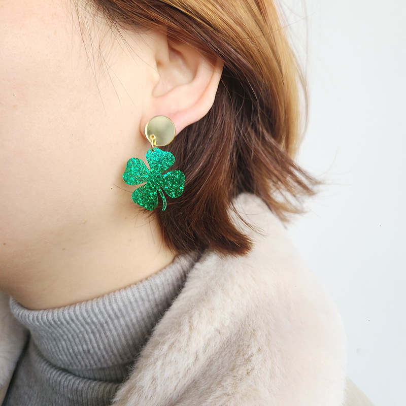 Lucky Clover Teacher Acrylic Earrings