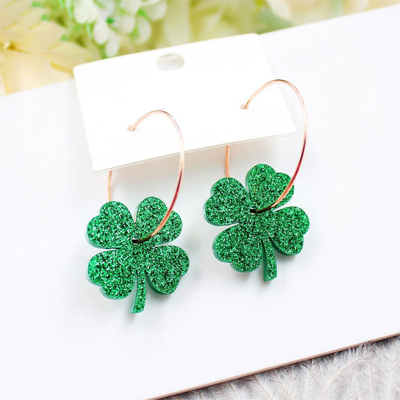Lucky Clover Teacher Acrylic Earrings