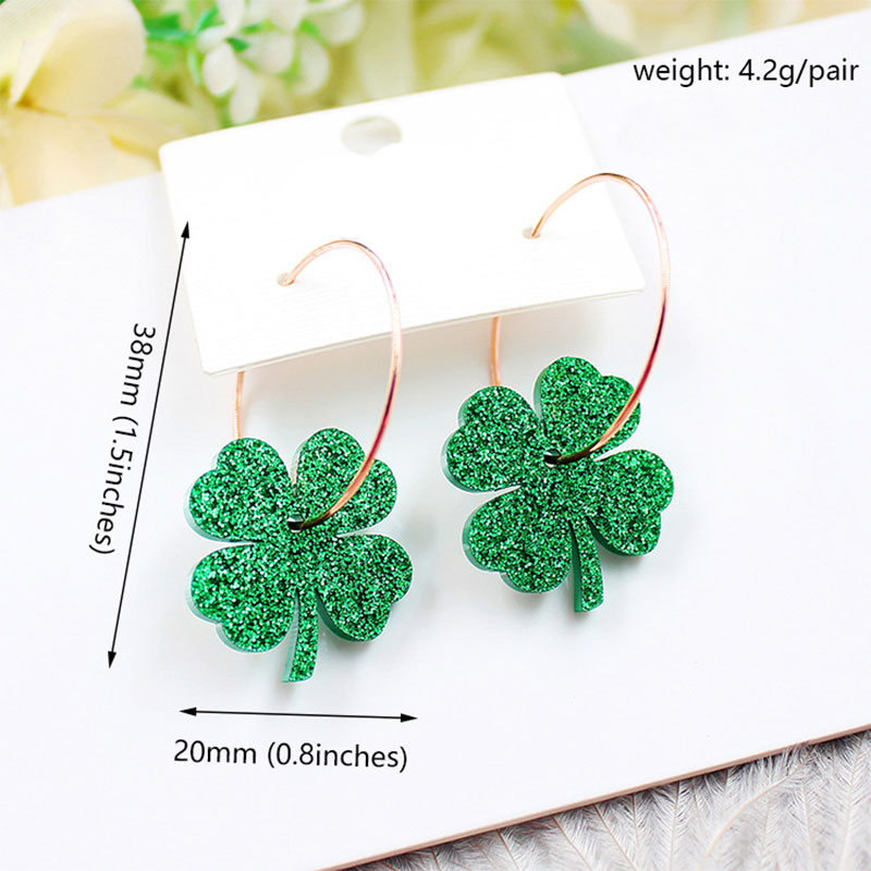 Lucky Clover Teacher Acrylic Earrings