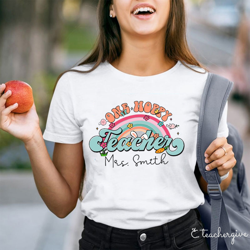 Personalized One Hoppy Teacher T-Shirt