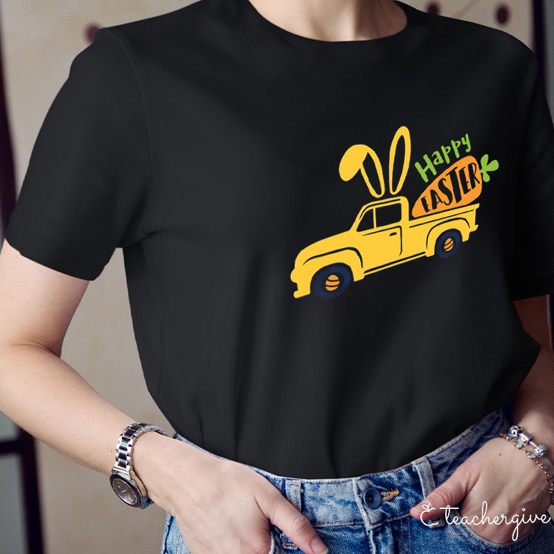 Happy Easter Bunny Truck Teacher T-Shirt