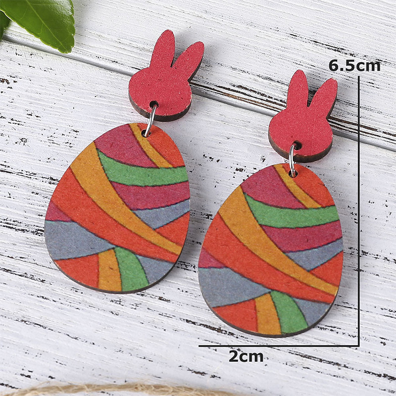Easter Egg And Bunny Teacher Wooden Earrings
