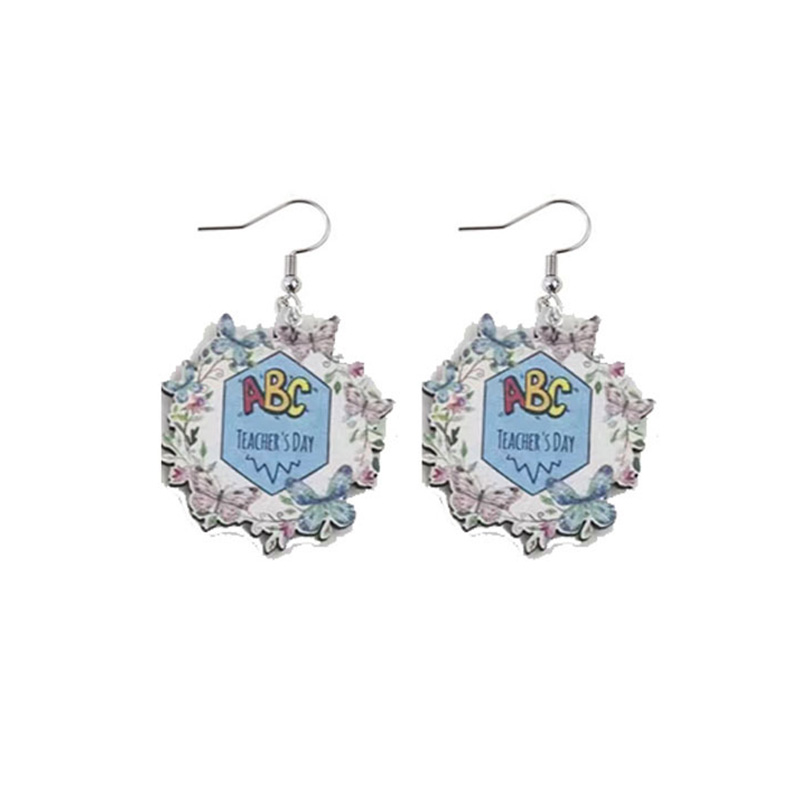 ABC Teacher's Day Teacher Wooden Earrings
