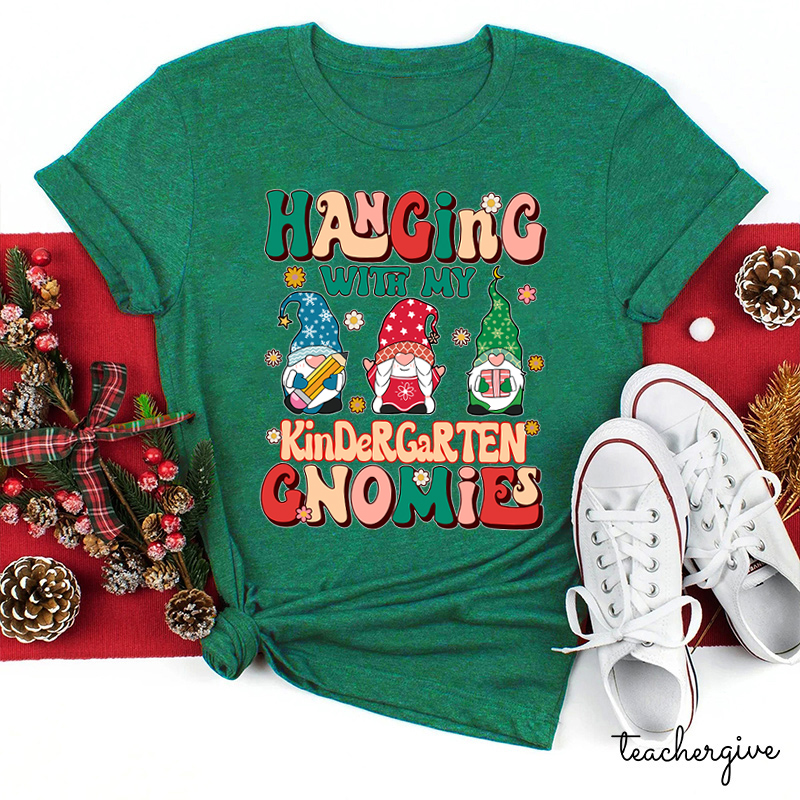 Personalized Grade Hanging With My Kindergarten Gnomies Teacher T-Shirt